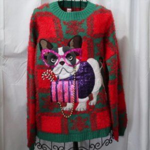 Ugly Christmas Sweater, Lady Bling Dog NWT